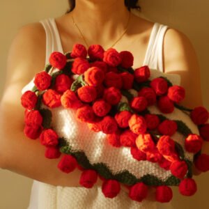 Roman Red Rose Bouquet Blanket
